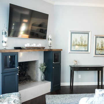 Shades of Blue - Transitional Kitchen, Bathroom, & Living Room