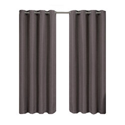 Royal Tradition - Gulfport Faux Linen Blackout Weave Panels, Purple, 52"x63" Single - Curtains
