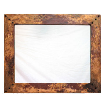 Hammered Copper Accent Mirror - 33" x 27", Light