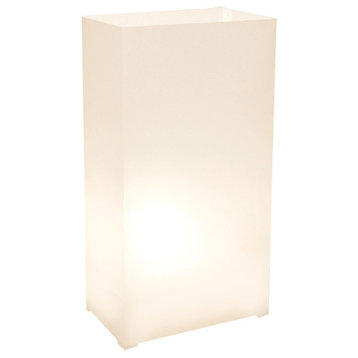 Plastic Luminaria Lanterns, White, Set of 10, White