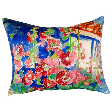 Hollyhocks No Cord Pillow - Set of Two 16x20