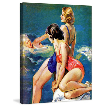 "At the Pool" Painting Print on Canvas by John LaGatta