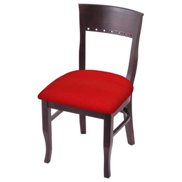 3160 18 Chair with Dark Cherry Finish and Canter Red Seat