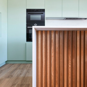 Sage Kitchen with Timber Battens