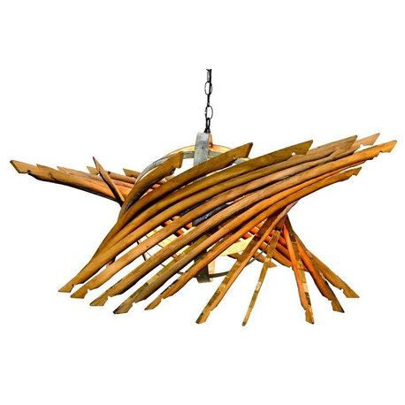 Wine Barrel Chandelier - Orbit - Made from retired California wine barrels