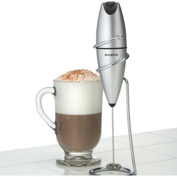 Coffee Stainless Steel Oval Milk Frother With Stand