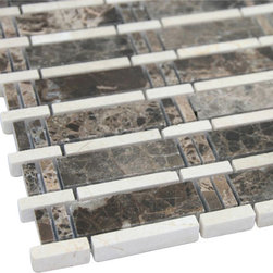 Dark Emperador Bamboo Mosaic Marble Tiles - Home Accessories & Decor