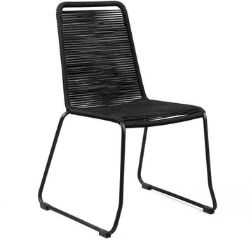 Shasta Outdoor Patio Dining Chair (Set of 2) - Black Rope