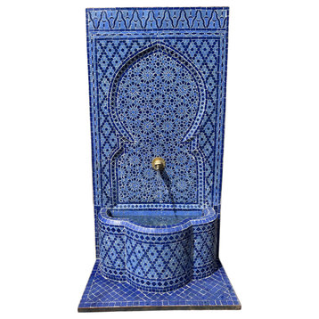 Royal Blue Mosaic Tile Fountain