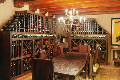 This is an example of a contemporary wine cellar in San Diego.