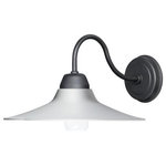 Maxim Lighting - Maxim Lighting 10114WTBK Dockside-1 Light Outdoor Wall Sconce-13.75 Inches wide - A powder coat aluminum frame support a durable polDockside-1 Light Out White/Black *UL: Suitable for wet locations Energy Star Qualified: n/a ADA Certified: n/a  *Number of Lights: 1-*Wattage:60w E26 Medium Base bulb(s) *Bulb Included:No *Bulb Type:E26 Medium Base *Finish Type:White/Black