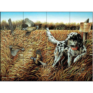 Tile Mural, Quail Study by Anthony Padgett