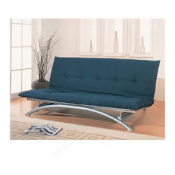 Arc Style Metal Futon Frame in Silver - Futon Frames