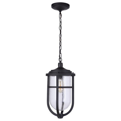 Craftmade Transitional Voyage 1-Light Outdoor Pendant, Midnight, ZA4721-MN