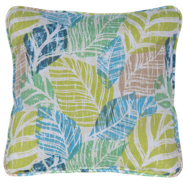 Hanover HANTPPALM 16" Square Botanical Patterns and Designs Throw - Green