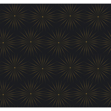 Starlight Wallpaper, Black, Gold
