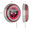 Neon Clock - Retro Chicago Bulls Logo Analog Wall Clock