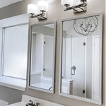 Frame My Mirror - Ellis Framed Wall Mirror, Brushed Chrome, 20"x48" - The thinnest framed mirror we have. At 1 1/4" wide and 3/4" thick, the Ellis collection is perfect for those smaller mirrors or where a minimalistic approach comes in to play. In a white, black, espresso textured, satin nickel, silver, gold, or  brushed chrome finish, there is an option for everyone in the Ellis Framed Mirror collection.