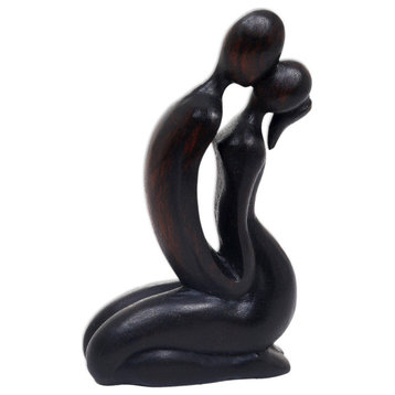 NOVICA The Kiss And Wood Sculpture