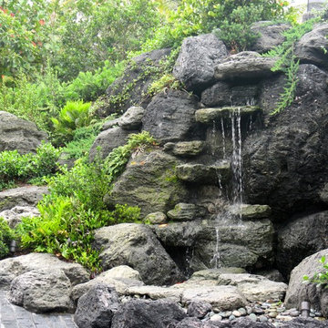 Large rock waterfall in South Florida