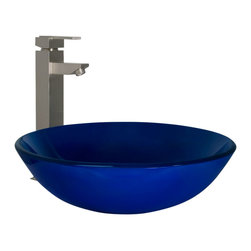Deep Blue Glass Vessel Sink - Bathroom Sinks