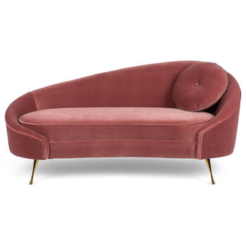 Curved Pink Velvet Sofa | Bold Monkey I am Not a Croissant