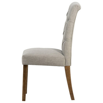 Tufted Back Dining Chair, Smoke Gray