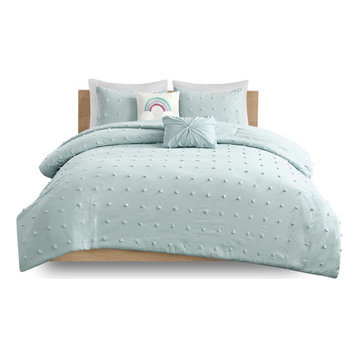 100% Cotton Jacquard Pom Pom 5pcs Comforter Set, UHK10-0131