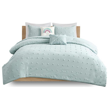 100% Cotton Jacquard Pom Pom 5pcs Comforter Set, UHK10-0131