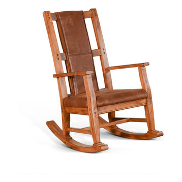 Wood Rocking Chair, Rustic Oak