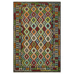 Bareens Designer Rugs - Rustic Turkish Kilim Lane Hand-Woven Wool Rug - 6'8'' x 9'9'' - Elevate the elegance of your home with this stunning hand-woven tribal Kilim wool rug. Meticulously crafted on a loom by the Nomad Turkman people using hand-spun wool and 100% natural vegetable dyes, these rugs are recognized for their repetitive geometric patterns, incorporating naturalistic floral and traditional designs. The contemporary fashion palette results in bold, sharp patterns that are incredibly versatile, as the pattern is the same on both sides. These reversible rugs feature a lighter shade on one side and brighter colors on the other, providing versatility according to preference. These unique rugs are made by knotting short strands of different colors onto the warps and securing them by tightly pressing the wefts. The designs are created by interweaving the various colored wefts and warps. Kilims are known for their exceptional durability and versatility, making them truly unique rugs.  Product Details    Rug Size: 6'8'' x 9'9''  Material: 100% Wool  Style: Kilim, Flat Weave, Dhurrie, Turkish, Southwestern, Rustic, Tribal  Colors: Grey, Rust  Weave Type: Hand-Woven, Handmade  Pile Height: Less than 0.25 inch