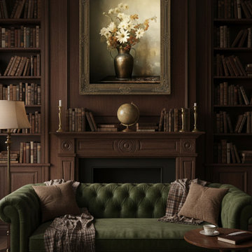 A Moment of Bloom Floral Bouquet Dark Academia Style Artwork