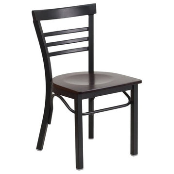Bowery Hill Restaurant Dining Chair in Black and Walnut
