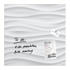 Sigel 19"x19" Contemporary Magnetic Glass Board, White Wave