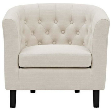 Nicole Upholstered Fabric Armchair, Beige