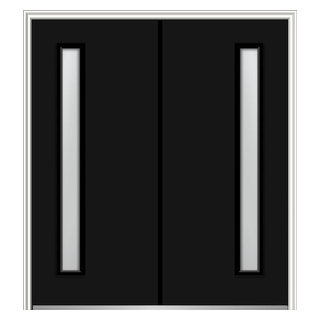 Clear Low-E 1-Lite Fiberglass Smooth Double Door 62