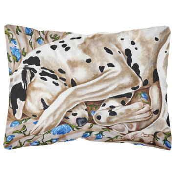 Bed of Roses Dalmatian Fabric Decorative Pillow, 12"x16", Multicolor