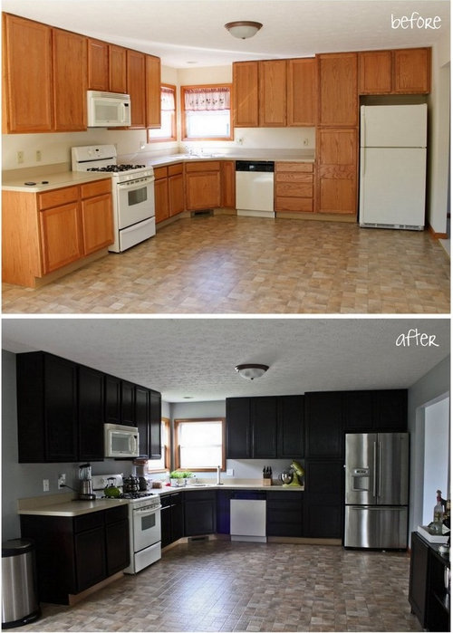 Gel Stain Kitchen Cabinet Makeover