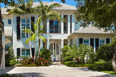 Inspiration for a transitional exterior in Miami.