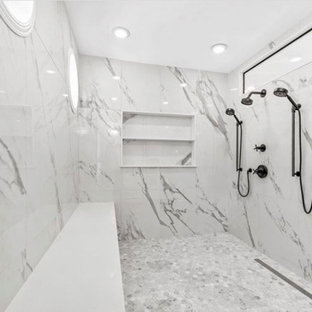 Bäder mit Glasfronten und eingebautem Waschtisch Ideen, Design & Bilder