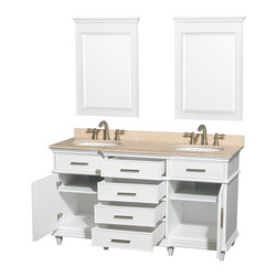 Ackley 60 inch White Finish Double Sink Bathroom Vanity - Bathroom Vanities And Sink Consoles