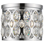 Z-Lite - Z-Lite 6010F12CH Dealey 3 Light Flush Mount in Chrome - Brightly hued details from this chic wall sconce radiate brilliance. The smoothly curved silhouette features a chrome finish, enhanced by crystal accents.