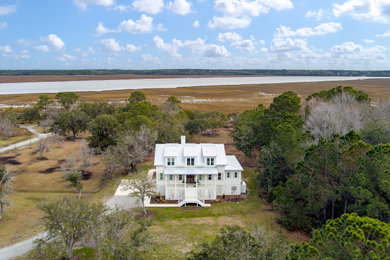 Inspiration for a coastal exterior home remodel in Charleston