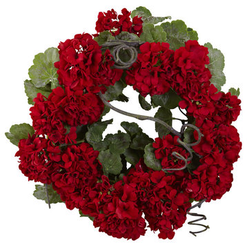 17" Geranium Wreath
