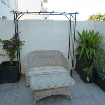 Aménagement d'un jardin et d'une terrasse en résidence