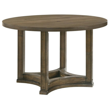 Parfield 47"W Wooden Round Dining Table, Walnut