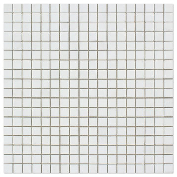 5/8 X 5/8 Thassos White Marble Honed Mosaic Tile