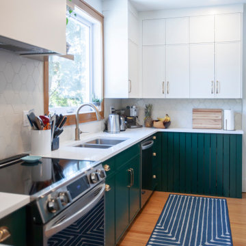 Green and White Two-Tone Kitchen Renovation