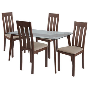 Winsome Alamo 5 Piece Round Drop Leaf Table With 4 Hamilton