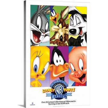 "Looney Toons Collection ()" Wrapped Canvas Art Print, 24"x36"x1.5"